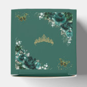 Emerald Green Floral Butterflies Quinceanera Mini Bedankdoosjes (Bovenkant)