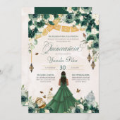 Emerald Green Floral Butterfly Garden Elegant Bday Kaart (Voorkant / Achterkant)