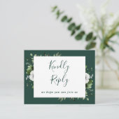 Emerald Green Floral Demande de Chanson Carte post (Debout devant)