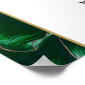 Emerald Green Floral Engagement Affiche de bienven (Coin)