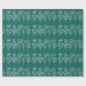 Emerald Green Floral Modern Rustic Elegant Cadeaupapier (Vlak)