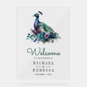 Emerald Green Floral Peacock Wedding Welcome (Recto)