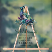 Emerald Green Floral Peacock Wedding Welcome (Neutre)