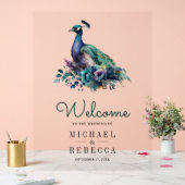 Emerald Green Floral Peacock Wedding Welcome (Mariage)