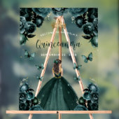 Emerald Green Floral Quinceañera Bienvenue (Neutre)