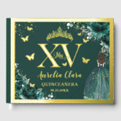 Emerald Green Floral Quinceañera Quince 15 XV Or (Recto)