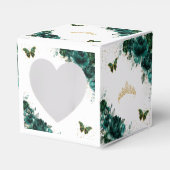 Emerald Green Floral Quinceanera Sweet 16 Mini Bedankdoosjes (Voorkant Zijde)