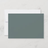 Emerald Green Floral Simple Mariage Carte RSVP (Dos)