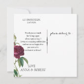 Emerald Green Floral Wedding Bedankkaart (Achterkant)