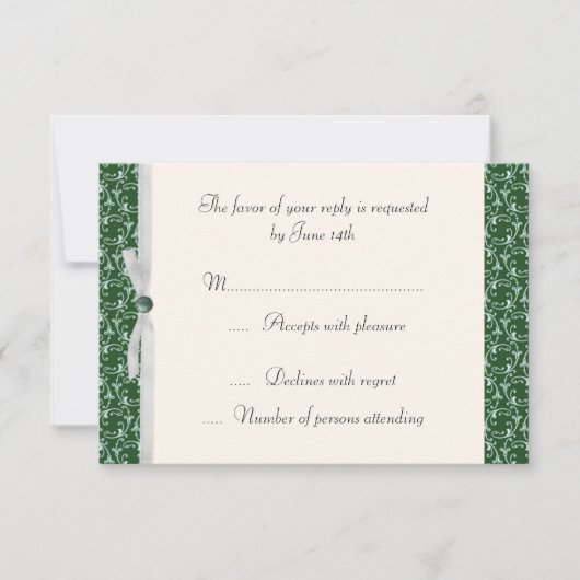 Emerald Green Florentine RSVP (Devant)