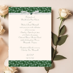 Emerald Green Florentine Wedding Uitnodiging
