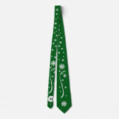 Emerald Green Flower Power Monogram Stropdas (Achterkant)