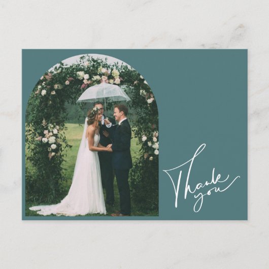 Emerald Green foto bruiloft dank u Briefkaart (Voorkant)