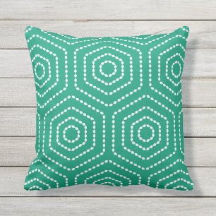 Emerald Green Geometric Pattern Kussens buitenshui