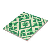 Emerald Green Geometric Star Pattern Tegeltje (Zijkant)