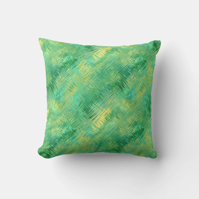 Emerald Green Glassy Texture Kussen (Voorkant)