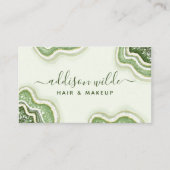 Emerald Green Glitter Agate Geode Luxe Chic Visitekaartje (Voorkant)