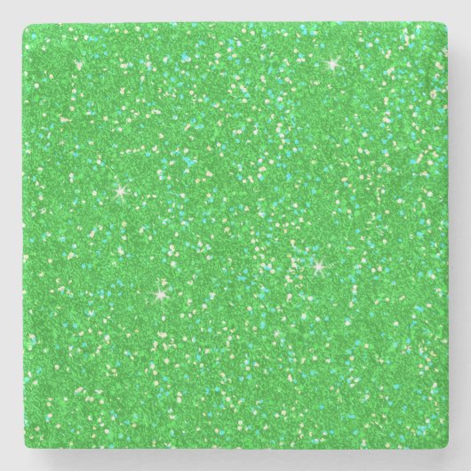 Emerald Green Glitter Effect Sparkle Stenen Onderzetter (Voorkant)