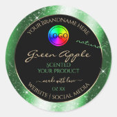Emerald Green Glitter Lijst Product Label en Logo (Voorkant)