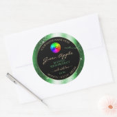 Emerald Green Glitter Lijst Product Label en Logo (Envelop)