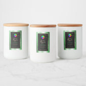 Emerald Green Glitter Lijst Product Label en Logo Voedselcontainer Etiket (Flessen)