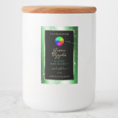 Emerald Green Glitter Lijst Product Label en Logo Voedselcontainer Etiket (Voorkant)