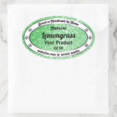 Emerald Green Glitter met diamanten — Productlabel Ovale Sticker (Tas)