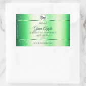 Emerald Green Glitter Product Labels Monogram Logo (Tas)
