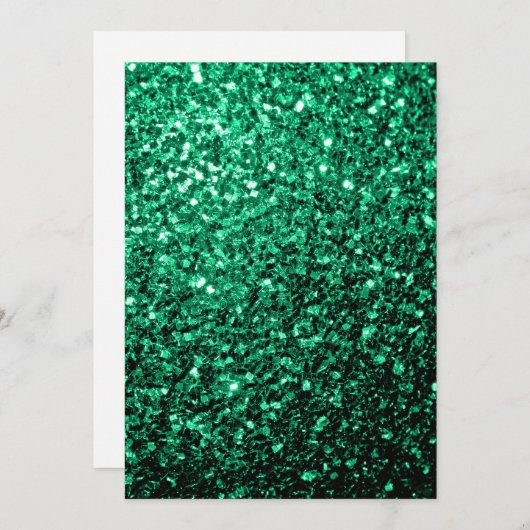 Emerald Green glitter sparkles Personalize Kaart (Voorkant / Achterkant)