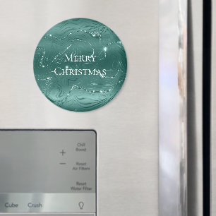 Emerald Green Glitzy Marble Kerstmis Magneet
