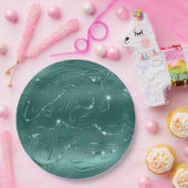 Emerald Green Glitzy Marble Kerstmis Papieren Bordje (Feest)