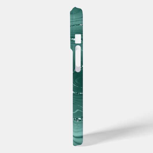Emerald Green Glitzy Marmer Gepersonaliseerd Case-Mate iPhone Case (Achterkant / Links)
