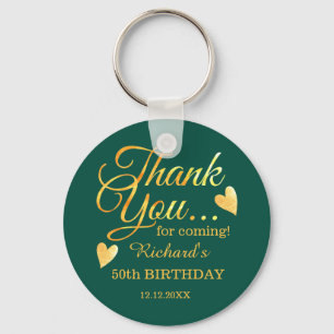 Emerald Green Gold 50 verjaardag Hartelijk dank Sleutelhanger