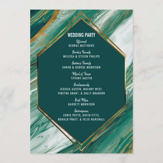 Emerald Green Gold Abstrait Agate Marble Programme (Dos)