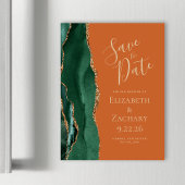 Emerald Green Gold Agaat Rust Magnet Save the Date