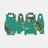 Emerald Green & Gold Agate Geode Glitter Bedankdoosjes (Uitgevouwen)