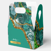 Emerald Green & Gold Agate Geode Glitter Bedankdoosjes (Geopend)