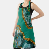 Emerald Green & Gold Agate Geode Glitter Schort (Insitu)