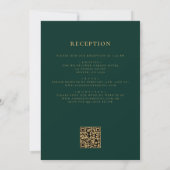 Emerald Green Gold All in One QR Code Wedding Kaart (Achterkant)