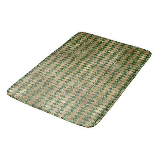 Emerald Green & Gold Argyle Pattern Badmat (Gekanteld)