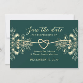 Emerald Green Gold Bewaar de datum Save The Date