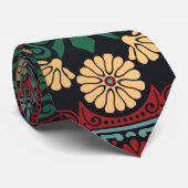 Emerald Green & Gold Bohemian Stropdas (Opgerold)