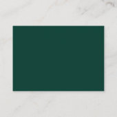 Emerald Green  Gold Border Wedding Registry Informatiekaartje (Achterkant)