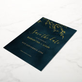 Emerald Green & Gold Botanical Save the Date Folie Uitnodiging (Gedraaid)