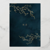 Emerald Green & Gold Botanical Save the Date Folie Uitnodiging (Achterkant)