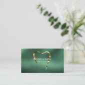 Emerald Green & Gold Dentist Carte de visite (Debout devant)