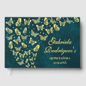 Emerald Green Gold Elegant Butterfly Quinceañera (Recto)