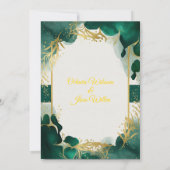 Emerald Green & Gold Elegant Wedding Invitation (Dos)