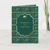 Emerald Green Gold Elephant Indiase bruiloft (Voorkant)
