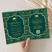 Emerald Green Gold Elephant Indiase bruiloft